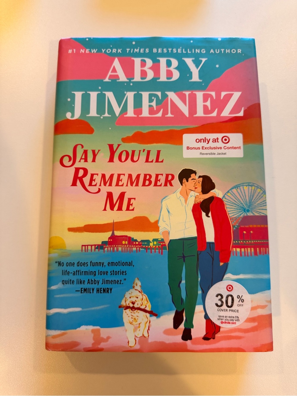 Abby Jimenez "Say You'll Remember Me" Hardcover - Teal Pink Red
